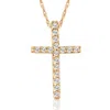 Pompeii3 1/10ct Diamond Cross Pendant 10k Yellow Gold In Silver