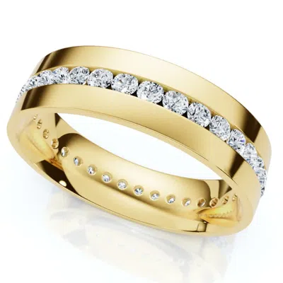 Pompeii3 1.10ct Diamond Eternity Men's Wedding Ring Polished Band 14k Gold Lab Grown In Multi