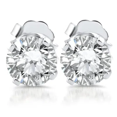 Pompeii3 1.10ct Diamond Studs 14k White Gold Clarity Enhanced In Multi
