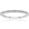 Pompeii3 1/10ct Pave Diamond Wedding Ring 10k White Gold Stackable Womens Thin Band In Multi