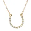 Pompeii3 1/10ct Petite 14k Yellow Gold Diamond Horseshoe Pendant In Multi