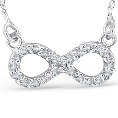 Pompeii3 1/10ct Petite Diamond Infinity Pendant 14k White Gold In Multi
