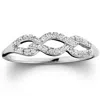 Pompeii3 1/10ct Petite Diamond Infinity Ring 10k White Gold In Multi