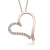 POMPEII3 1/10CT SIDEWAYS DIAMOND HEART PENDANT NECKLACE IN WHITE, YELLOW, OR ROSE GOLD