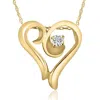 Pompeii3 1/10ct Solitaire Diamond Heart Pendant Necklace In White, Yellow, Or Rose Gold In Gold