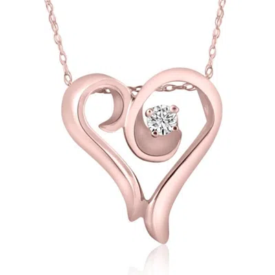 Pompeii3 1/10ct Solitaire Diamond Heart Pendant Necklace In White, Yellow, Or Rose Gold In Multi