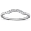 Pompeii3 1/15ct Curved Contour Notched Diamond Wedding Ring 14k White Gold In Multi