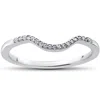 Pompeii3 1/16 Ct Lab Created Diamond Aria Wedding Curved Contour Ring In Silver