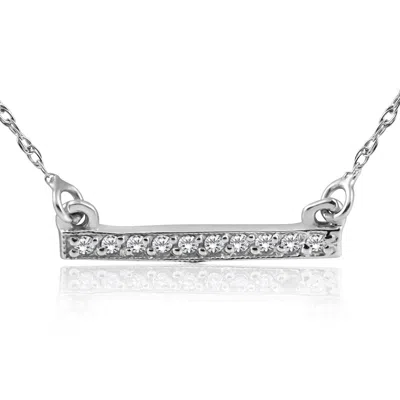 Pompeii3 1/16ct Diamond Bar Pendant Necklace 14k White Gold In Multi