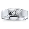 Pompeii3 1/16ct Tw Three Stone Men's Brushed Diamond Lab Grown Wedding Ring In 14k Gold In Multi
