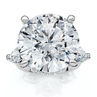 Pompeii3 11.75ct Diamond Marquise Accent Ring, 14k Gold Or Platinum Lab Grown In Silver