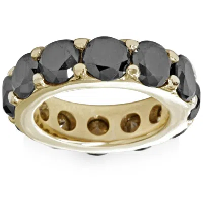 Pompeii3 12 1/2ct Black Diamond Eternity Ring 14k Yellow Gold
