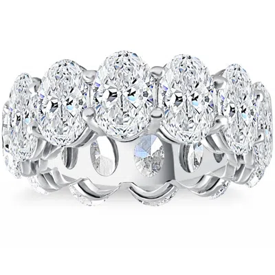 Pompeii3 12 1/2ct Oval Diamond Eternity Ring 14k Gold Lab Grown In Silver