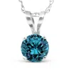 Pompeii3 1/2 Carat Blue Diamond Solitaire Pendant 14k White Gold In Multi