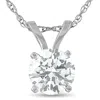 Pompeii3 1/2 Ct Solitaire Diamond Pendant 14k White Gold W/ 18" Chain In Silver
