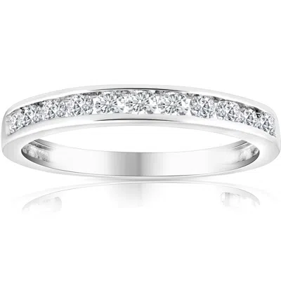 Pompeii3 1/2 Ct Diamond Channel Set Wedding Ring 10k White Gold In Multi