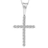 Pompeii3 1/2 Ct Diamond Cross Pendant Necklace 18" White Gold In Silver