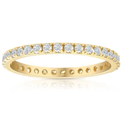 Pompeii3 1/2 Ct Diamond Eternity Ring 10k Yellow Gold Womens Stackable Anniversary Band