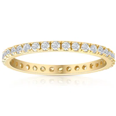 Pompeii3 1/2 Ct Diamond Eternity Ring 10k Yellow Gold Womens Stackable Anniversary Band In Multi