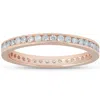 Pompeii3 1/2 Ct Diamond Eternity Ring 14k Rose Gold Channel Set Wedding Band In Multi
