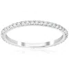 Pompeii3 1/2 Ct Diamond Eternity Wedding Stackable Ring 14k White Gold 1.7mm Wide In Metallic