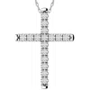 Pompeii3 1/2 Ct Ex3 Lab Grown Diamond Cross Pendant Necklace 1" Tall 14k White Gold In Silver