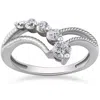 Pompeii3 1/2 Ct Graduated Diamond Journey Right Hand Ring 10k White Gold Size Selectable In Multi