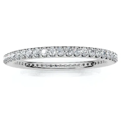 Pompeii3 1/2 Ct Lab Grown Diamond Ex3 Eternity Ring Womens Bad 14k White Gold In Metallic