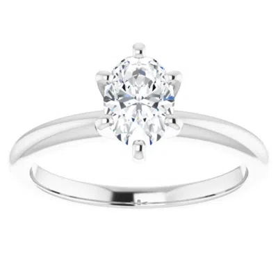 Pompeii3 1/2 Ct Oval Solitaire Diamond Engagement Ring Lab Grown White Or Yellow Gold In Silver