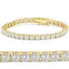 Pompeii3 12 Ct. Round Cut Natural Diamond 18k Yellow Gold Round Cut Tennis Bracelet 7" In Multi