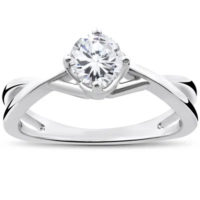 Pompeii3 1/2 Ct Round Solitaire Diamond Vintage Engagement Ring 14k White Gold In Multi
