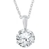 Pompeii3 1/2 Ct Solitaire Lab Grown Diamond Pendant Available In 14k And Platinum In Blue