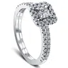 Pompeii3 1/2 Ct Tdw Diamond Cushion Halo Engagement Wedding Ring Set White Gold Lab Grown In Multi