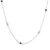 Pompeii3 1/2 Ct Tw Genuine Blue Sapphire & Diamond By The Inch 18" Necklace In Blue