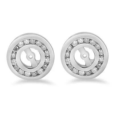 Pompeii3 1/2 Cttw Diamond Earring Jackets 14k White Gold (up To 4mm) In Multi