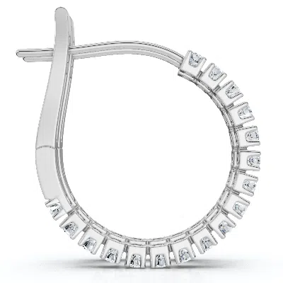 Pompeii3 1/2 Cttw Diamond Hoops In 10k White Or Yellow Gold 1" Tall In Metallic