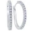 Pompeii3 1/2 Cttw Diamond Hoops In 10k White Or Yellow Gold 1" Tall In Silver