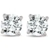 Pompeii3 1/2 Cttw Round Cut Diamond Studs 14k White Gold Womens Earrings In Silver