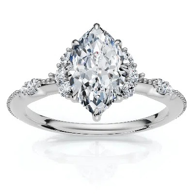 Pompeii3 1.20ct Marquise Viviana Diamond Engagement Ring 14k Gold Lab Grown Ef/vs In Metallic