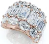 Pompeii3 12.30ct Diamond Wide Fashion Ring Emerald & Oval Cut Gold Lab Grown Band In Multi