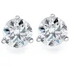 Pompeii3 1.25ct Round Brilliant Cut Natural Quality Si1-si2 Diamond Stud Earrings In 14k Gold Martini Setting In Silver