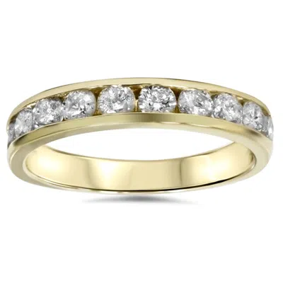 Pompeii3 1/2ct 14k Yellow Gold Channel Set Diamond Wedding Ring In Multi
