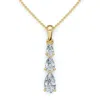 Pompeii3 1/2ct 3-stone Graduated Pear Shape Diamond Pendant Necklace Gold Lab Grown In Gold