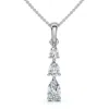 Pompeii3 1/2ct 3-stone Graduated Pear Shape Diamond Pendant Necklace Gold Lab Grown In White
