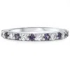 Pompeii3 1/2ct Alexandrite & Diamond Half Eternity Ring 14k White Gold Sz5 (not Enhanced) 5 In Multi