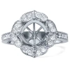 Pompeii3 1/2ct Antique Halo Diamond Engagement Ring Setting 14k White Gold In Multi