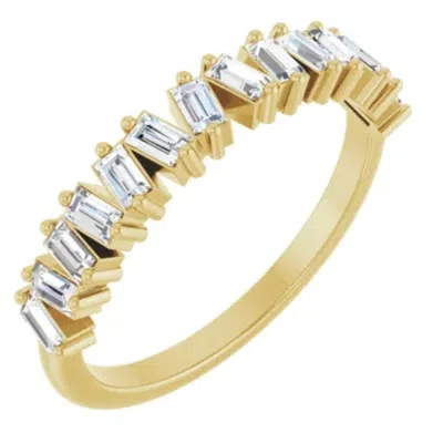Pompeii3 1/2ct Baguette Designed Anniversary Band 14k Gold Lab Grown In Multi