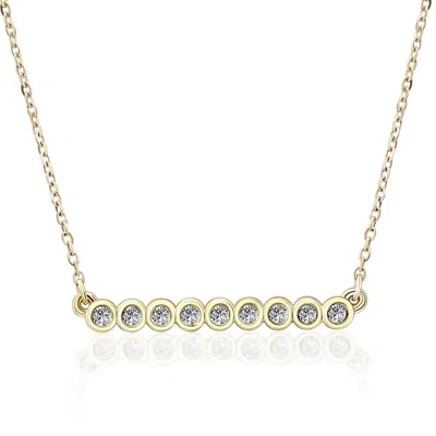 Pompeii3 1/2ct Bar Pendant Diamond Necklace In 14k Yellow Gold In Multi