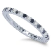 Pompeii3 1/2ct Black & White Diamond Eternity Ring 14k White Gold In Black