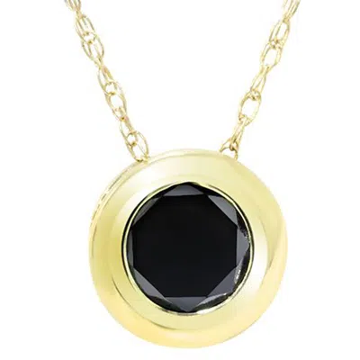 Pompeii3 1/2ct Black Diamond 14k Yellow Gold Solitaire Pendant